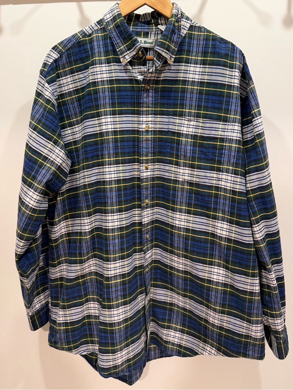 VINTAGE Y2K LL BEAN Plaid Flannel Button Up Shirt, XL Tall